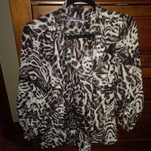 Jessica Simpson chiffon animal print blouse
